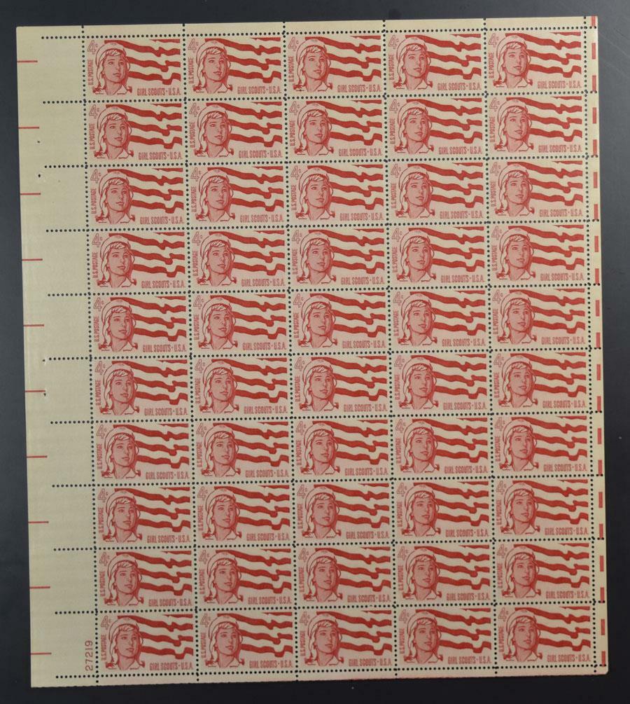 US SCOTT 1199 SHEET OF 50 GIRL SCOUTS USA STAMPS 4 CENT FACE MNH