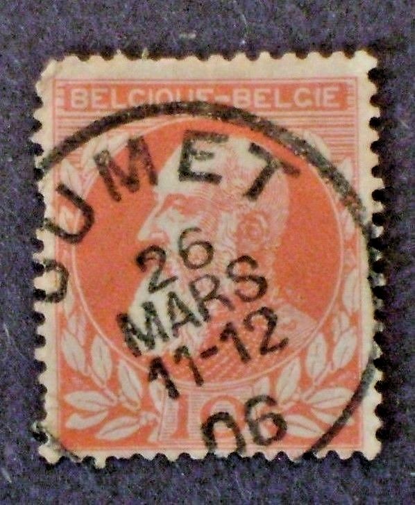 Belgium Red stamp w/ovpt. 1906 Cancel – Used