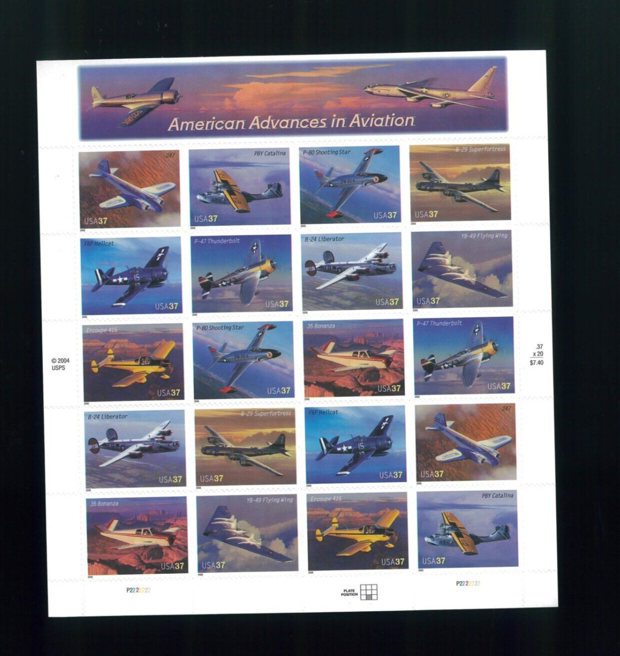 United States 37¢ Advances in Aircraft Airplane Postage Stamp #3916 MNH