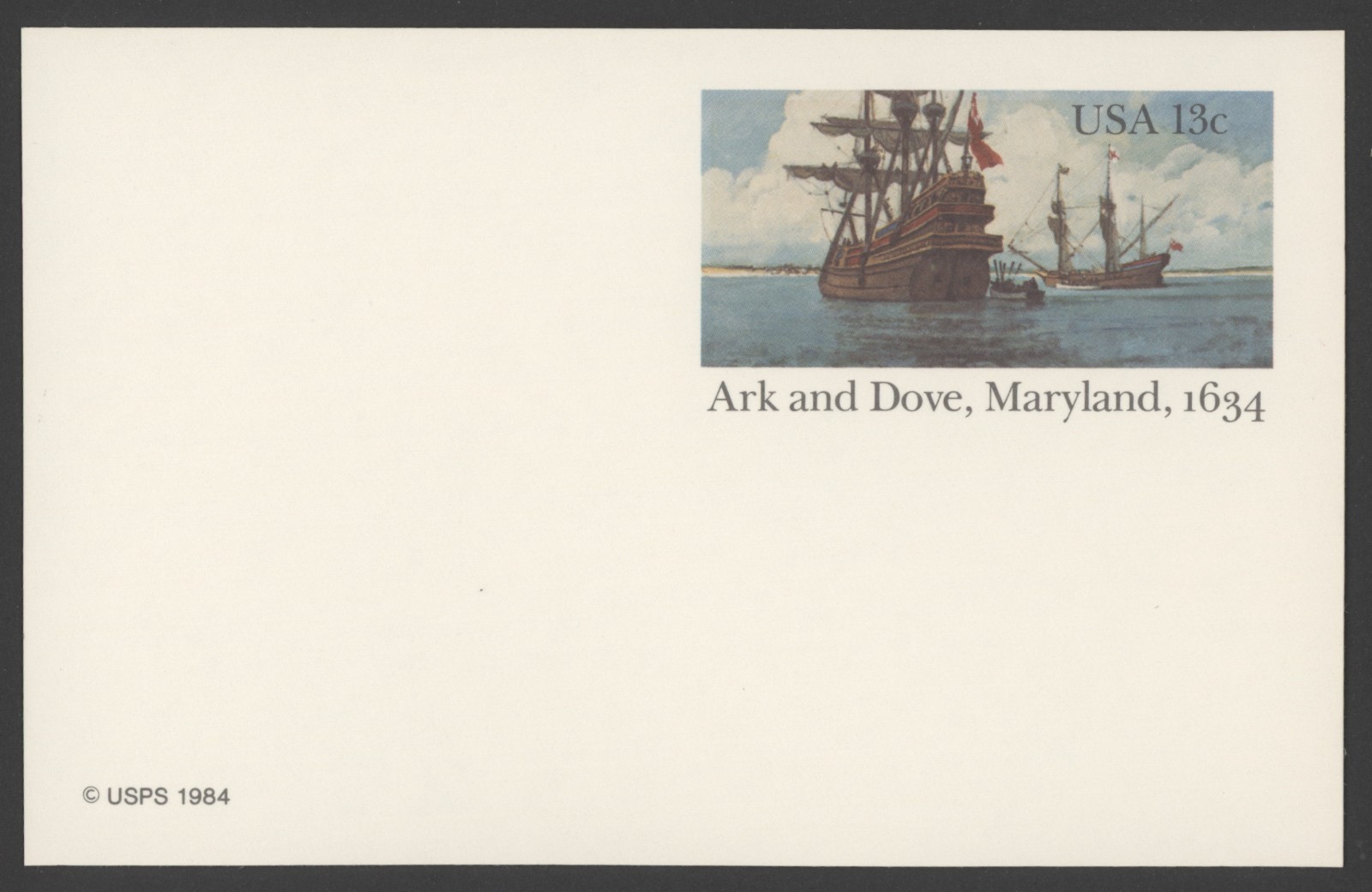 1984 US Scott #UX101, 13c Ark and Dove Postal Card, Entire