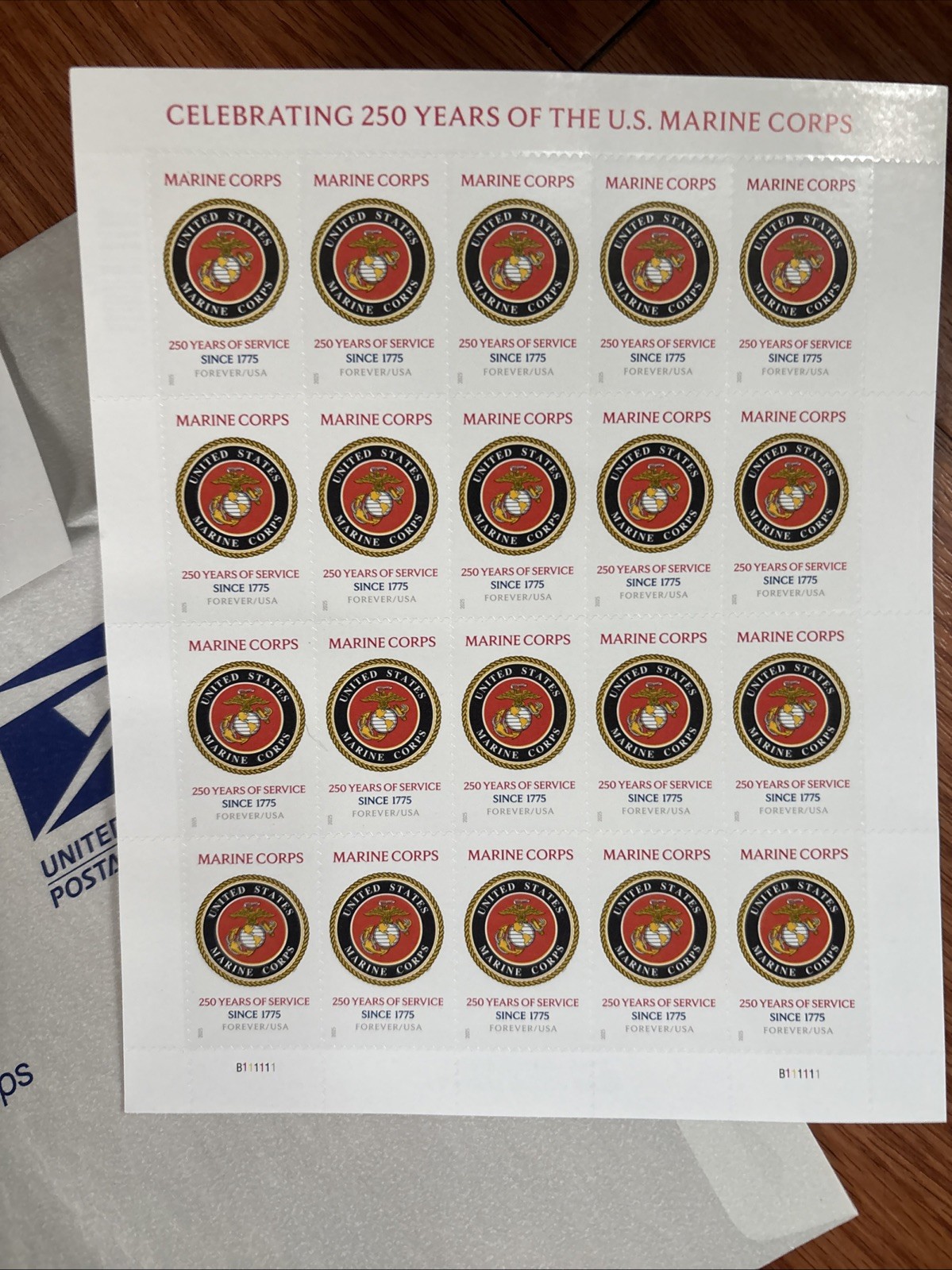 USPS US Navy Marines Army 250th Anniversary Sheet of 20 Forever Stamps – MNH