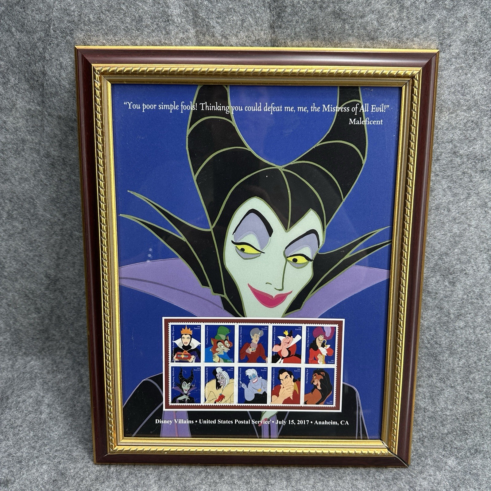 Disney Villains USPS Stamps Framed Art Maleficent New Stamps Framed D23 Limited