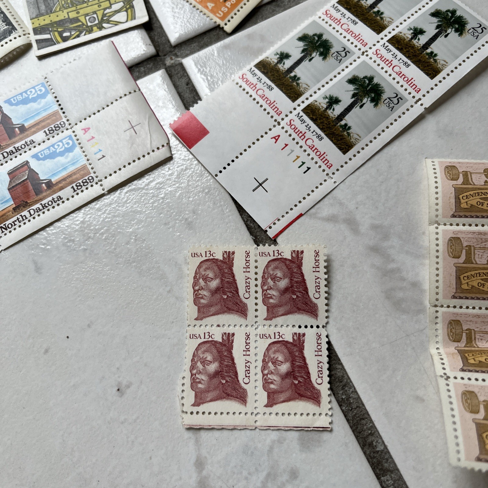 Unused Multiples & Strips & Singles of 13c, 32c, US Postage Stamps USA