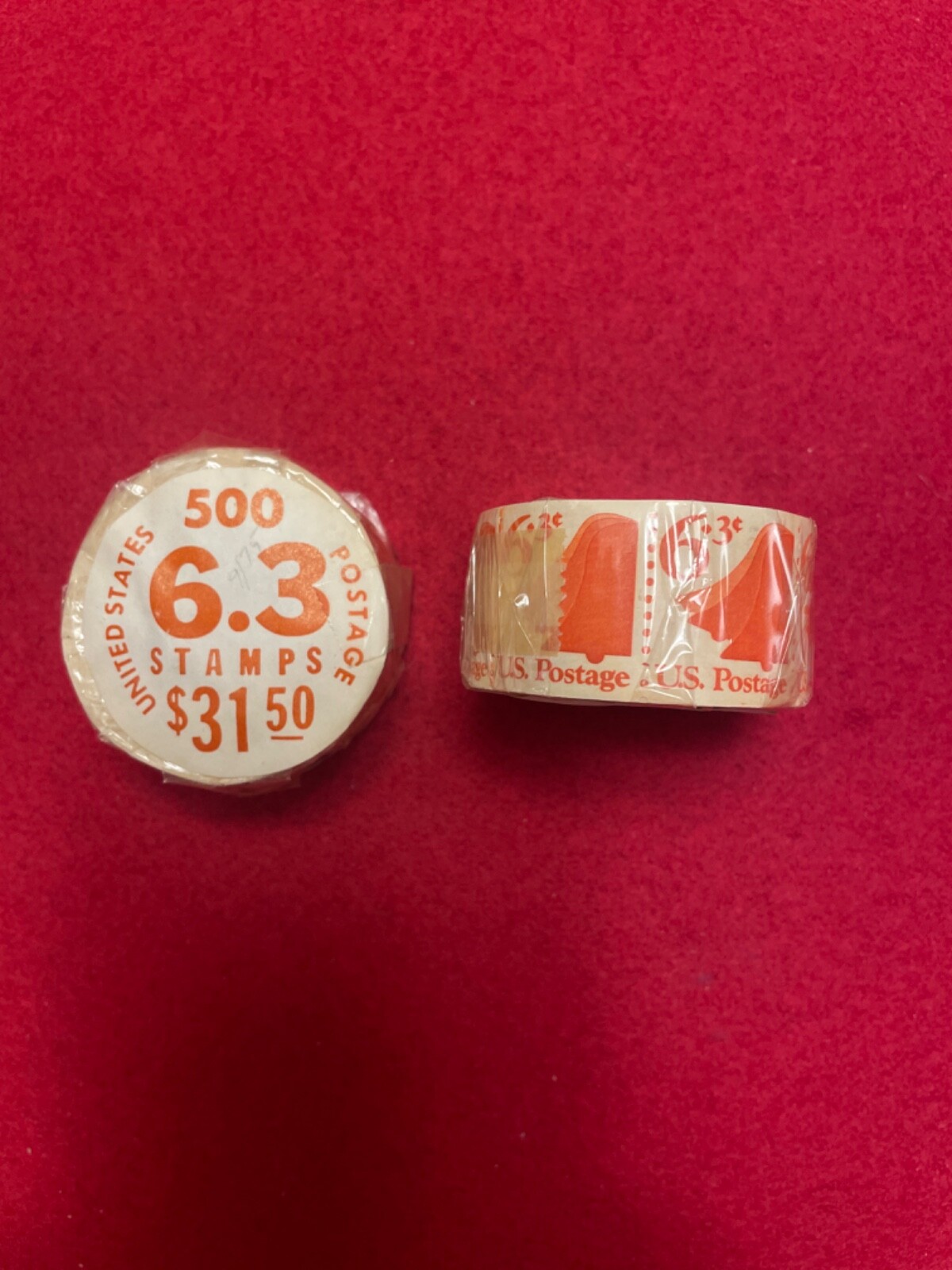 RARE 1518 6.3CENT STAMPS 500 STAMP COIL ROLL ORIGINAL WRAPPING