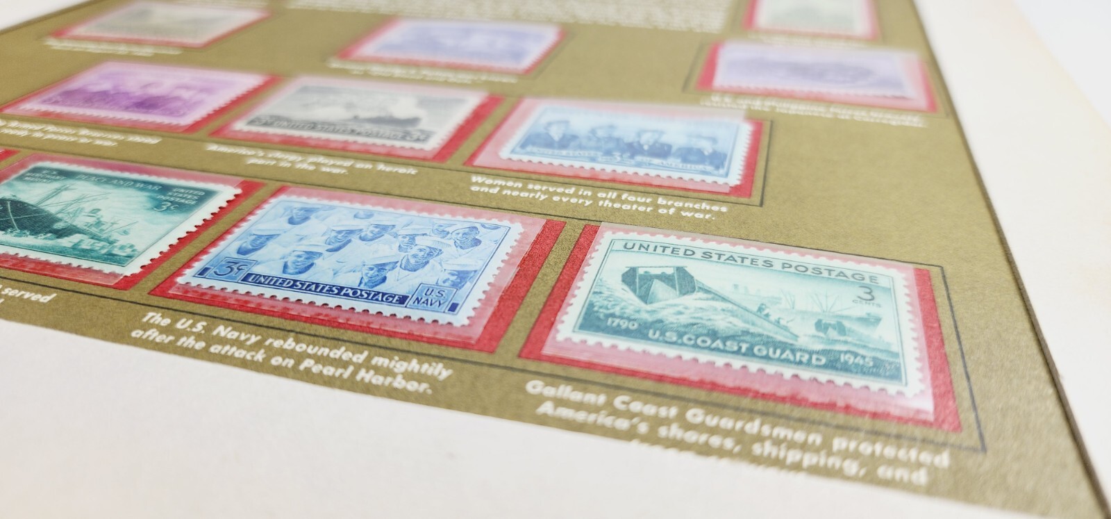 World War ll stamps from Postal Commemorative Society Vintage No postmark