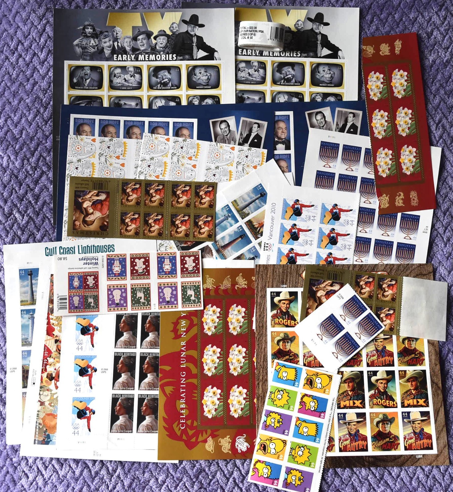 US Mint Never Hinged with Original Gum Stamp Collection FV $4417 22-45 Cents