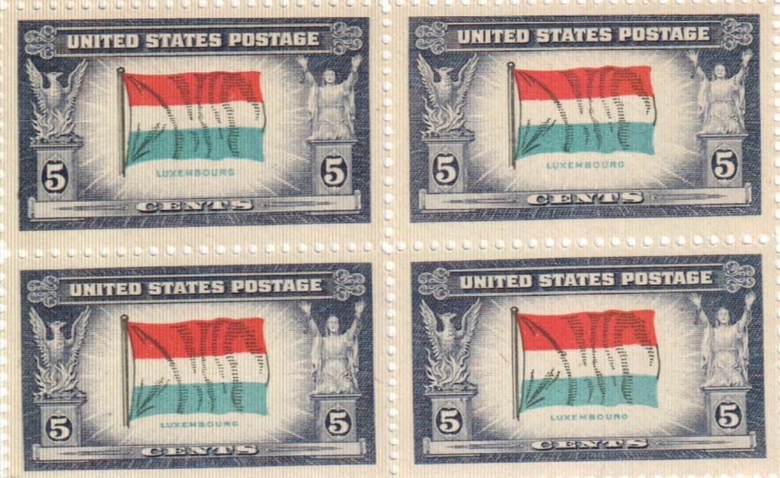 U.S. 5¢ WWII Overrun Countries Luxembourg Postage Stamp #912 Pack of 100
