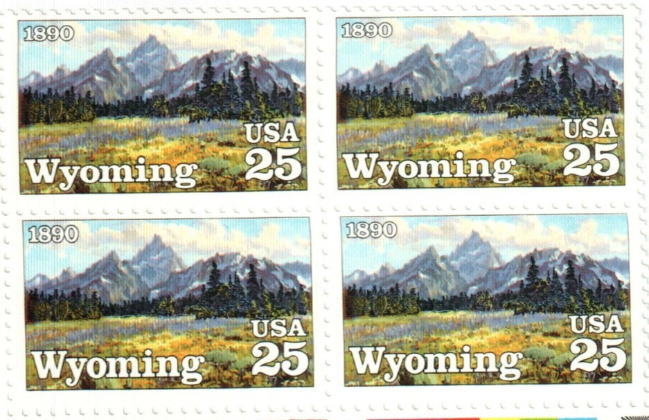United States 25¢ Wyoming Statehood Postage Stamp #2444 x 100 singles