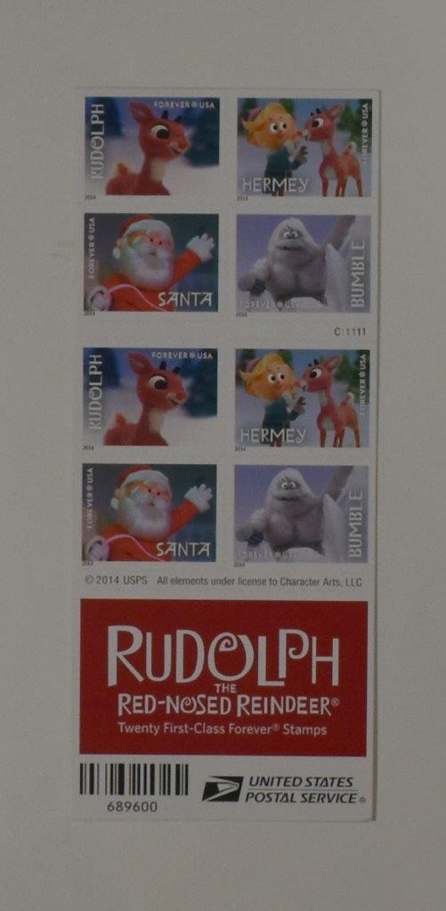 US SCOTT 4949d BOOKLET OF 20 RUDOLPH THE RED NOSED REINDEER FOREVER STAMPS MNH