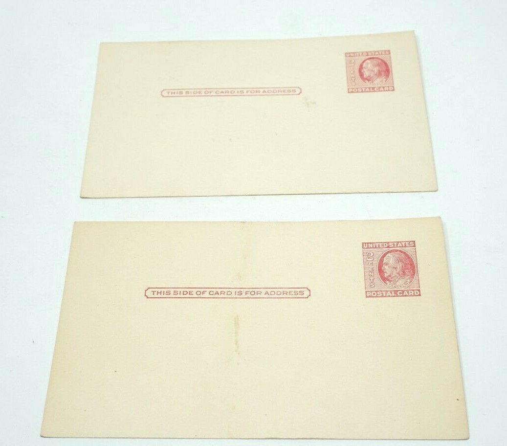 lot of 5 – 2 Cent Red Franklin Stamp Postcard
