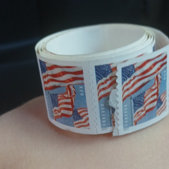 US Forever Flag Coil Stamps, Red White Blue, Mint Never Hinged (MNH)