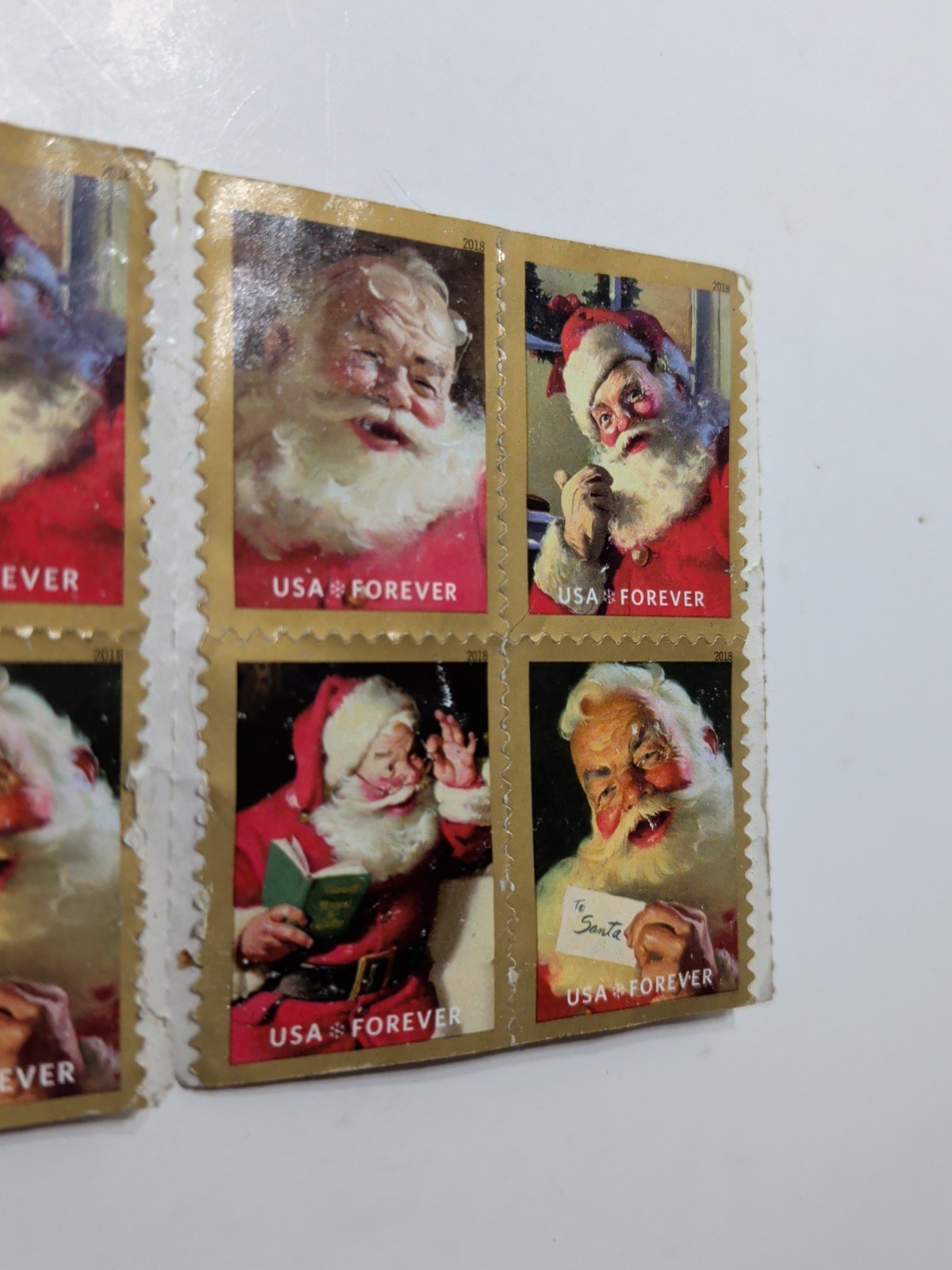 16 Santa Claus “Sparkling Holiday” First Class Christmas Stamps, Face $10.88