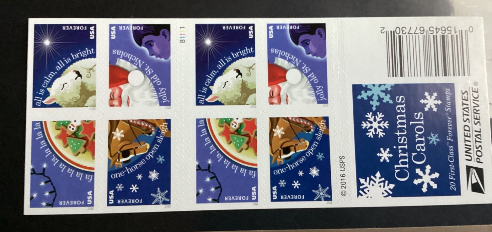 CHRISTMAS CAROLS 20 count USA Forever stamps-NEVER USED