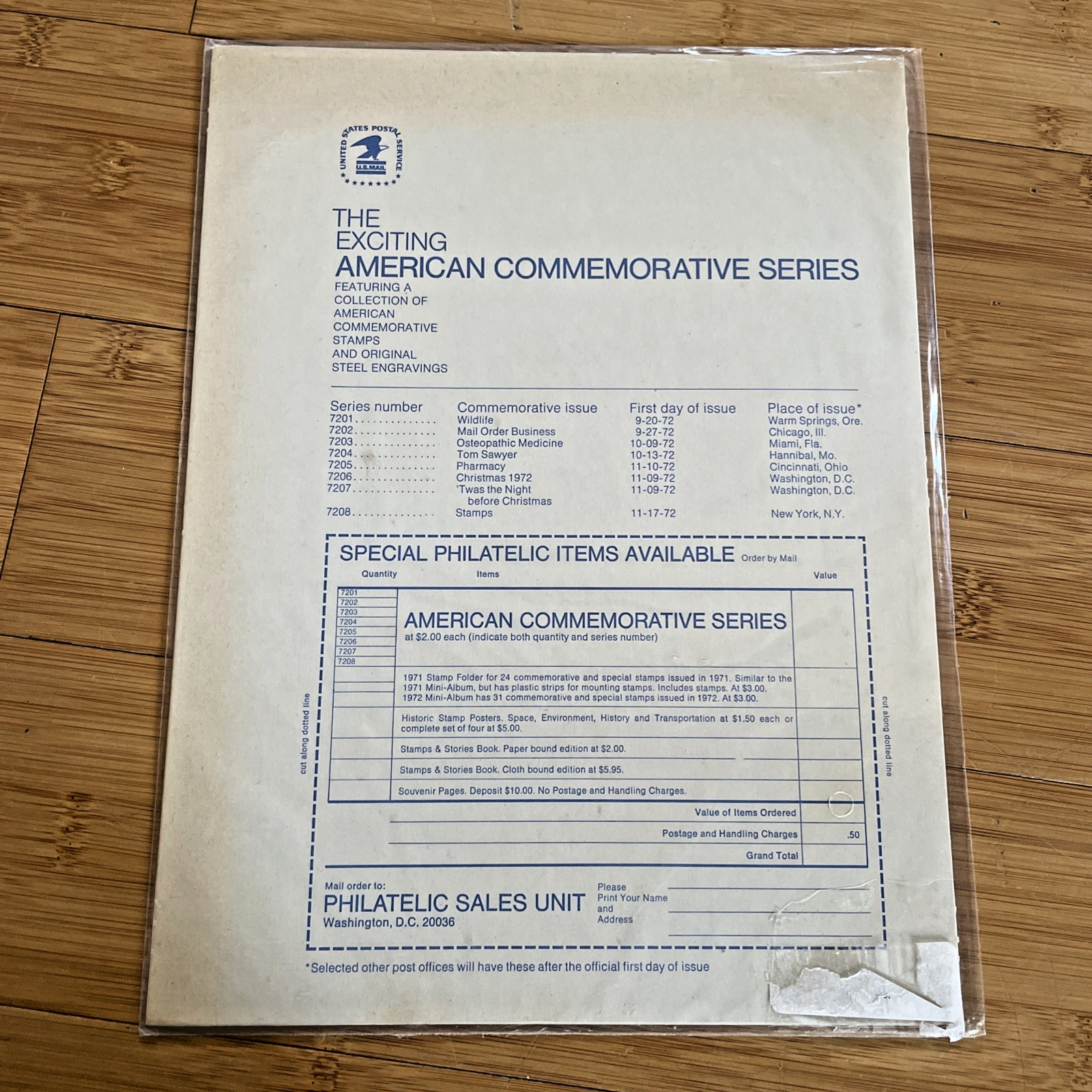 American Commemoratives – Stamp Collecting – USPS Stamp Bank Note Nov 17, 1972