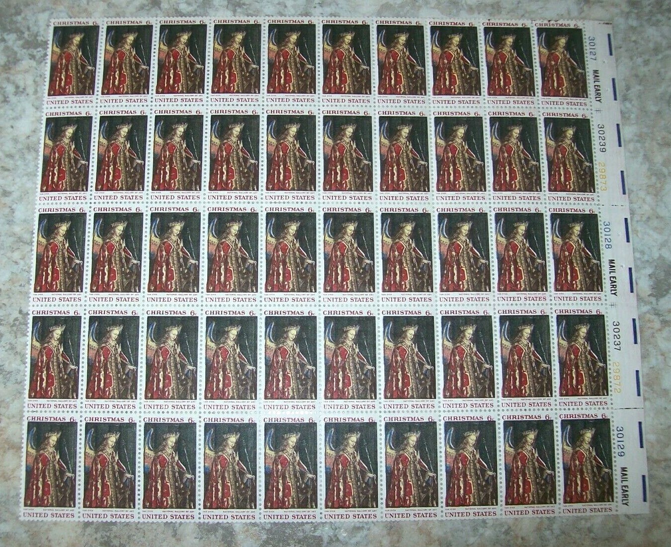 Estate Find Postage Stamps Full Sheets, Lot of 10, Denominations 6 Cents,