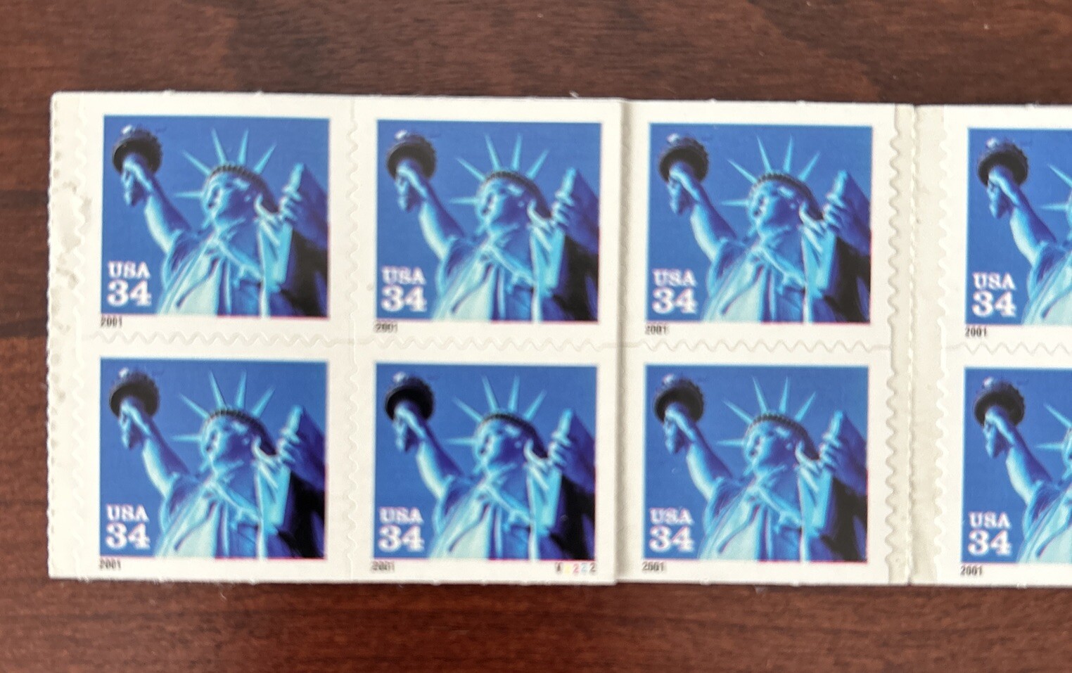 USA stamps 2000 Statue of Liberty 20 x 34c Peel’n’Stick