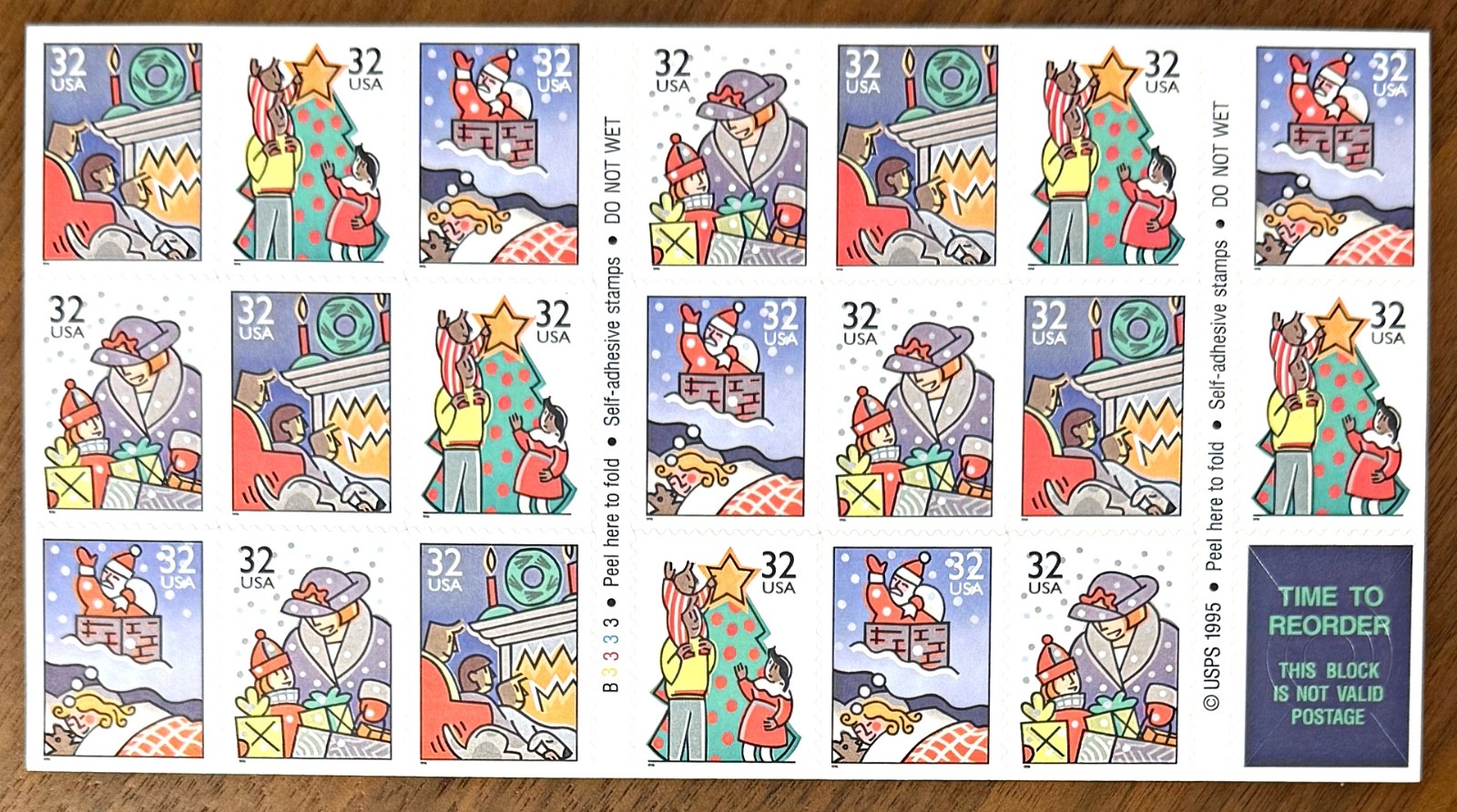 Scott 3113-16, 3116a Booklet of 20 Holiday Greetings 32c MNH Stamps