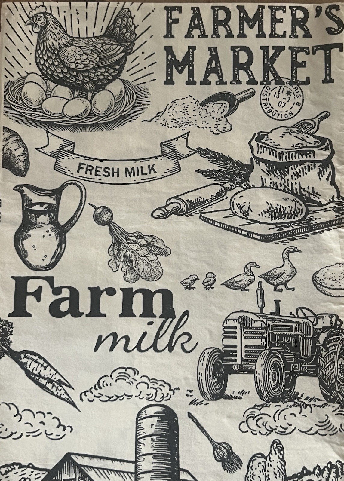 Three Individual dinner Decoupage Napkins Farm House Eggs/chickens/tractor/cows