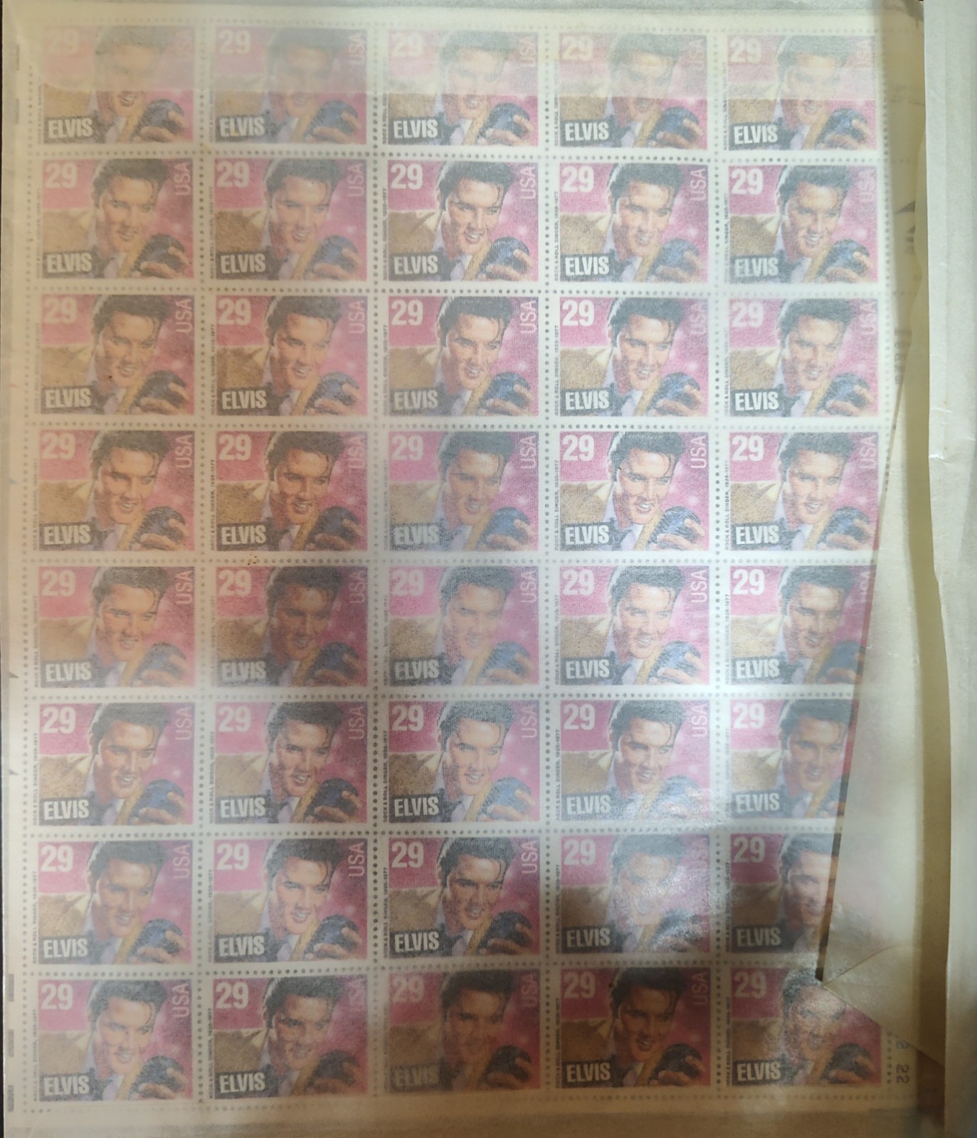 United States 29¢ Elvis Presley Postage Stamp #2721 Full Sheet
