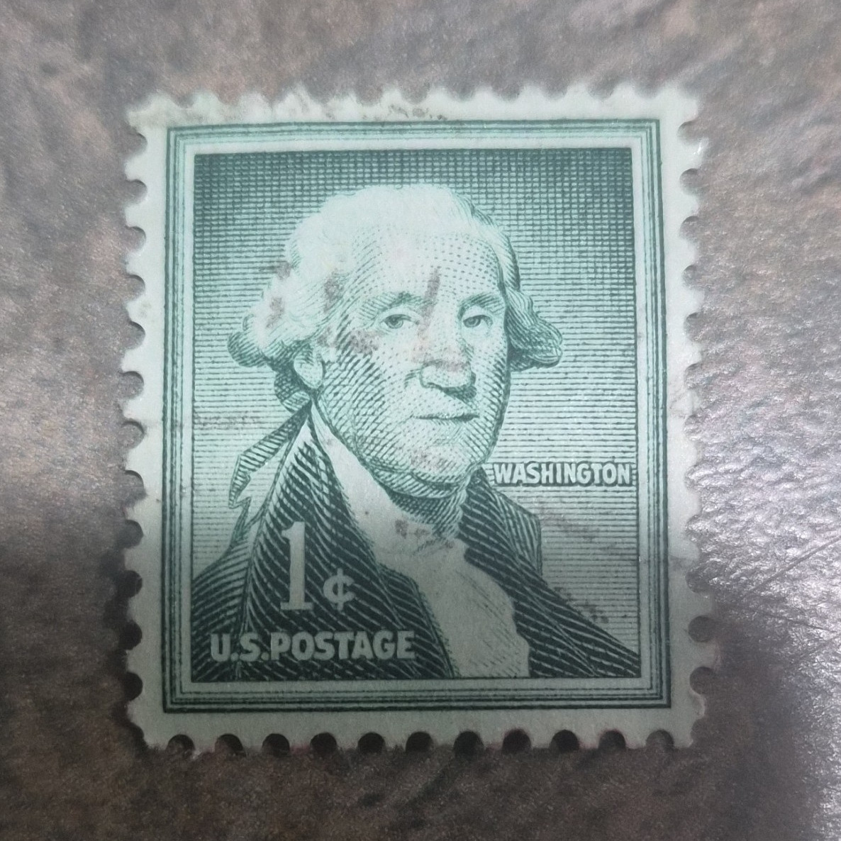 1 Cent Green Washington U.S. Postage Stamp Used Single Historical Figure