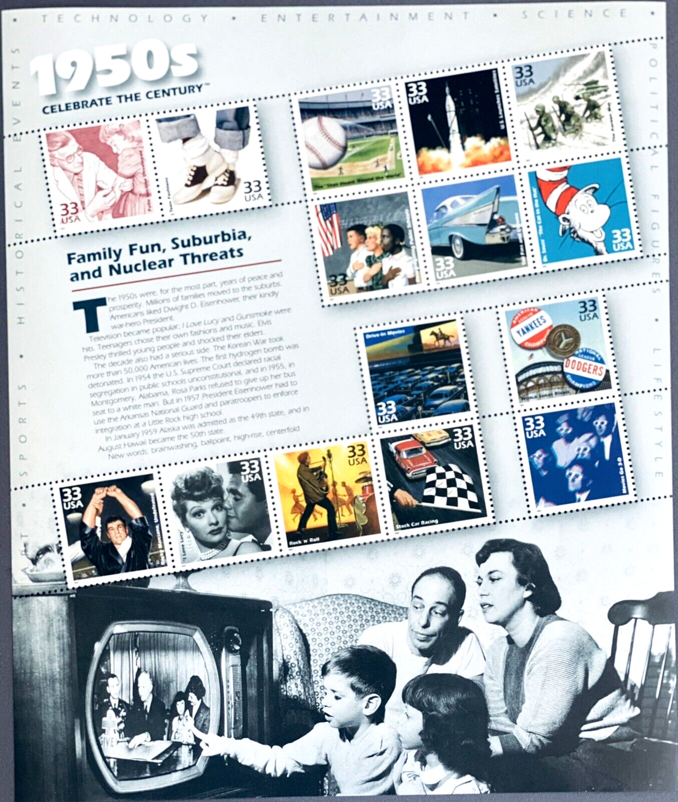 SoCo Stamps -US # 3182-3191 CELEBRATE THE CENTURY Complete 10 Sheet Set