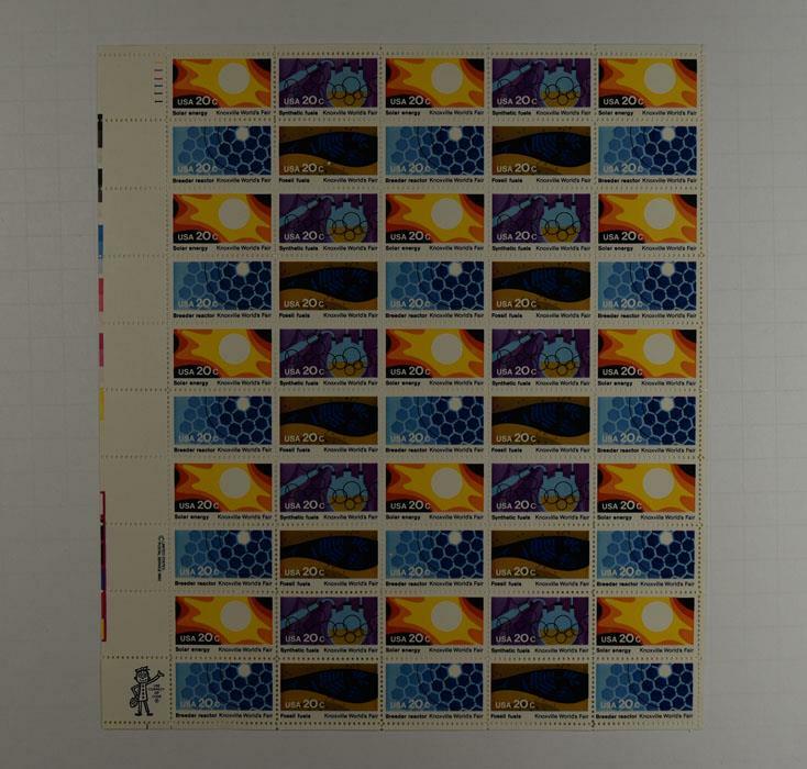 US SCOTT 2006 – 2009 SHEET OF 50 KNOXVILLE WORLD’S FAIR STAMPS 20 CENT FACE MNH