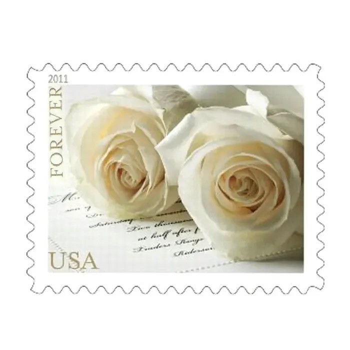 40 WEDDING WHITE ROSE Forever Stamps 2 SHEETS