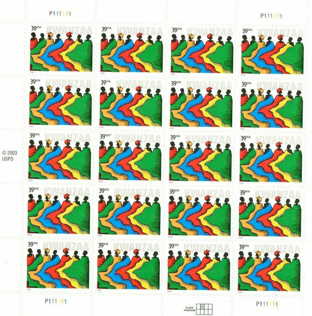 TWO Panes x 20 = 40 of KWANZAA 39¢ African-American Holiday US Stamps USA # 4119