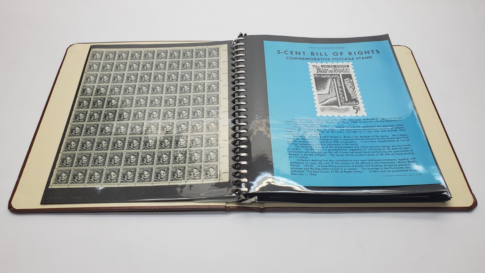 US Full Sheet x30 Postage Stamp Album Collection Vintage + Postal Bulletins!