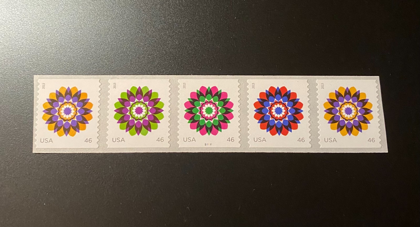 U.S. Scott #4722-4725 (#4725a) Kaleidoscope Flowers SA PNC5 Pl #S11111 SEE NOTE
