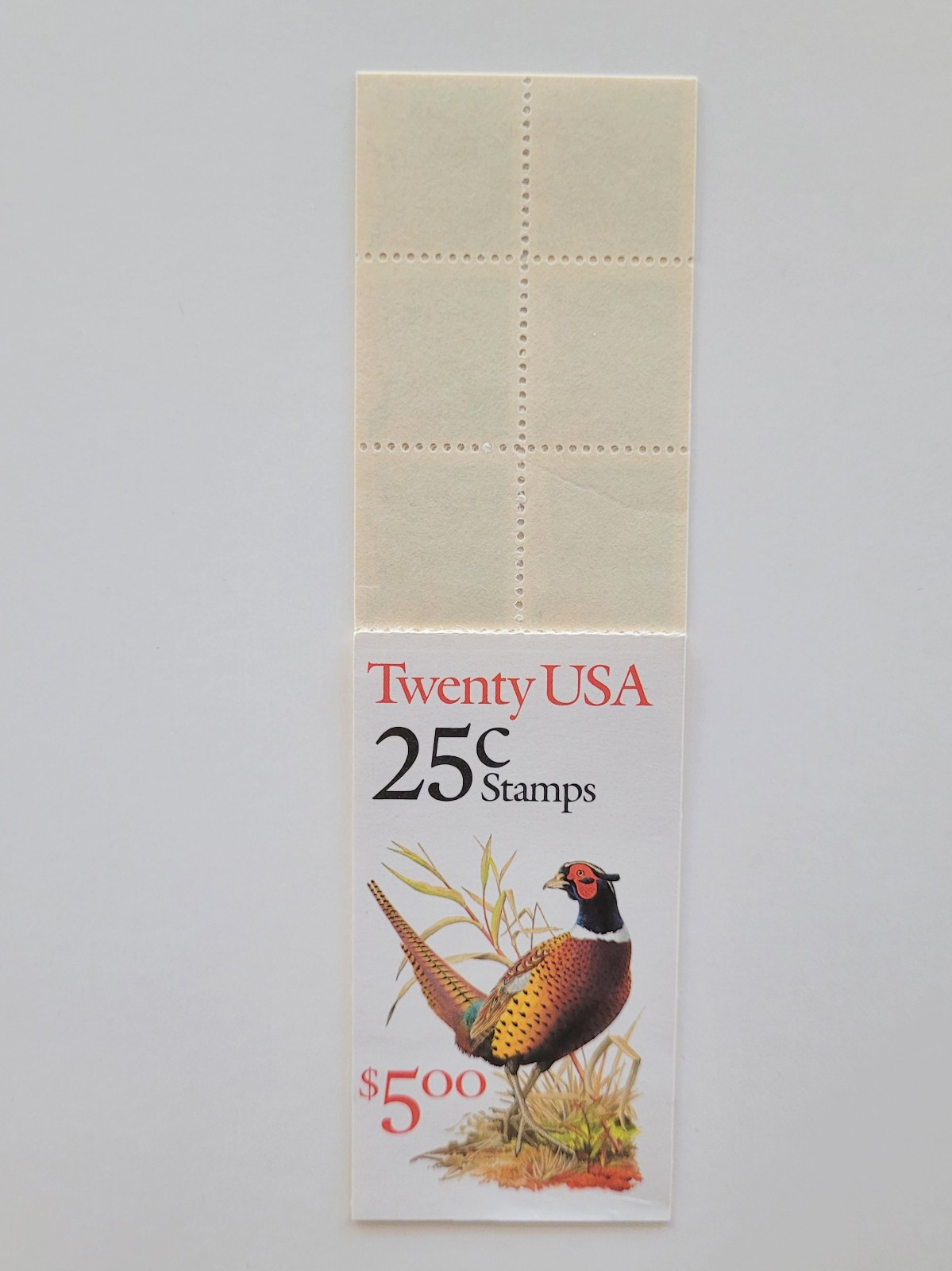 1988 Pheasant,Booklet Pane of 20 25c Stamps Scott #BK158 P# A1111 MNH