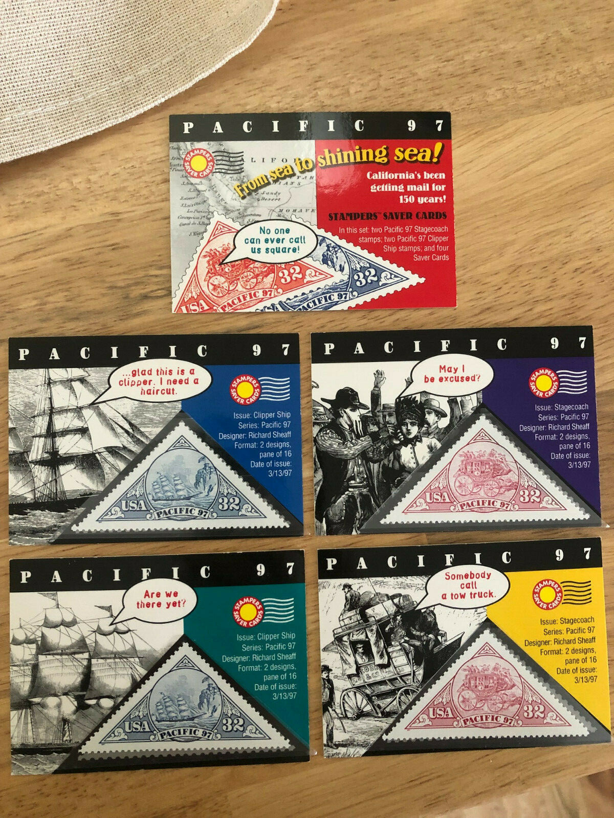 Pacific 97 Stamps: Stagecoach and Clipper Ship