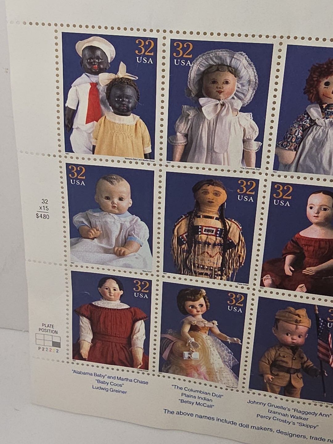 15 U.S. Postage Stamps CLASSIC AMERICAN DOLLS 1996 set Unused