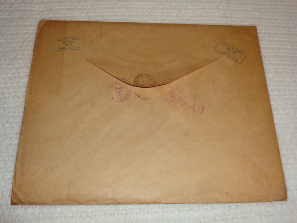 1946 Post Office Department Philatelic Agency Envelope 15 Iwo Jima Stamps