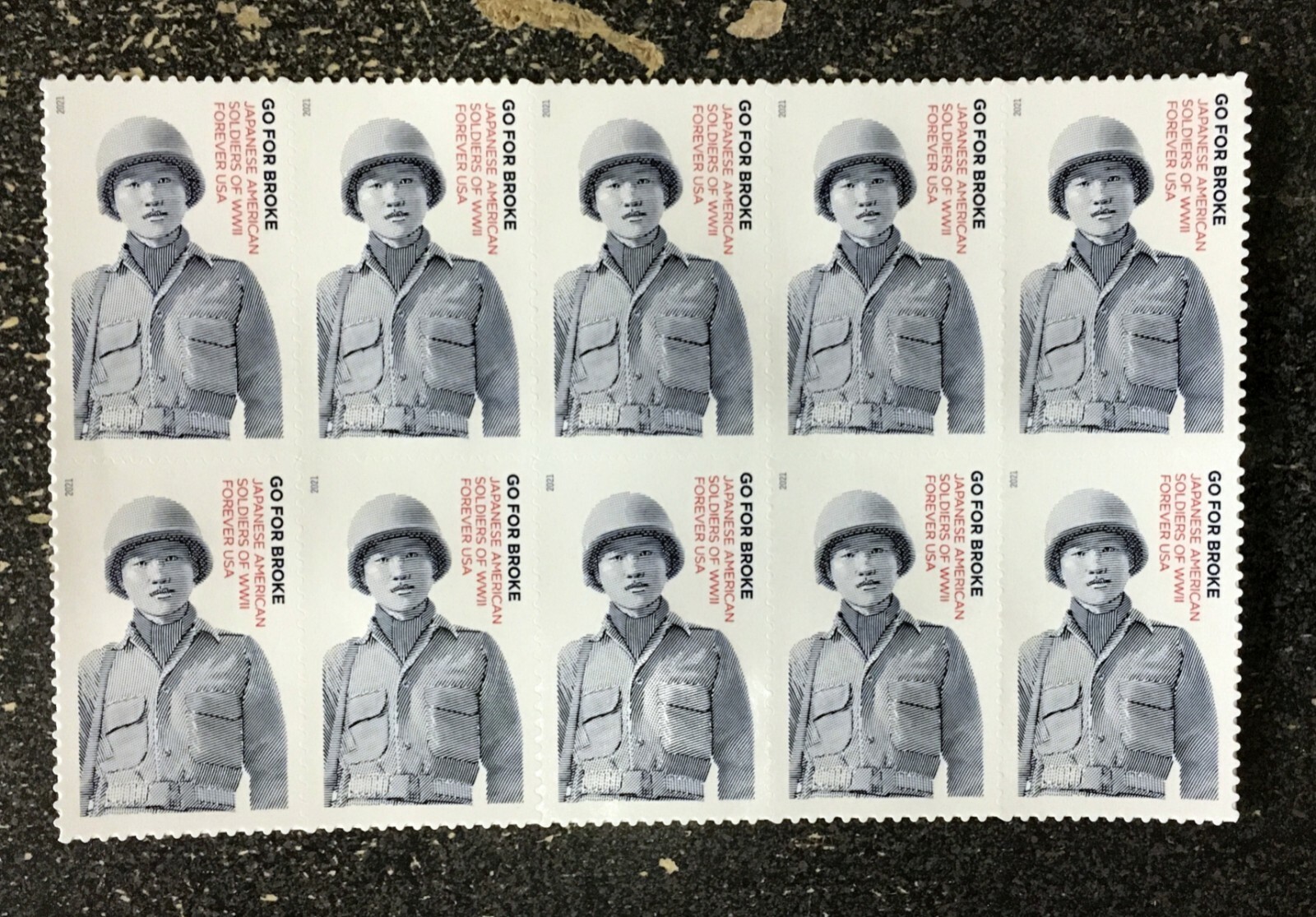 2021USA #5593 Forever – Go For Broke – Japanese American Soldier – Block of 10