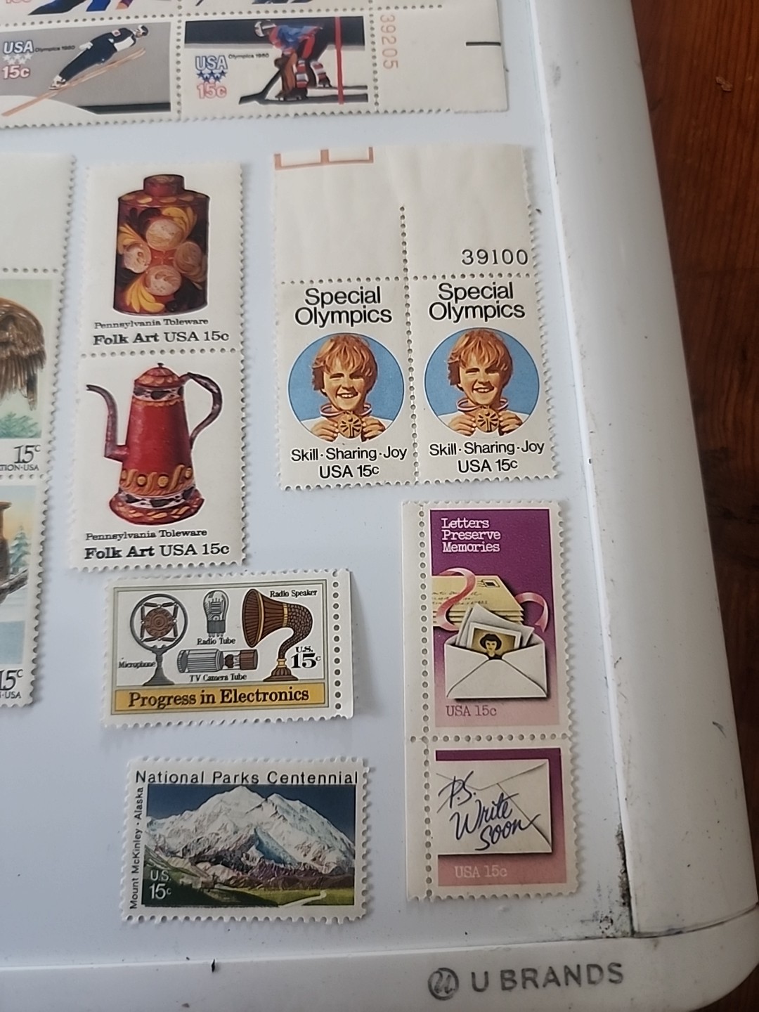 Vintage Mixed Lot of 105 Unused 10 & 15 Cent U.S. Post Office Postage Stamps