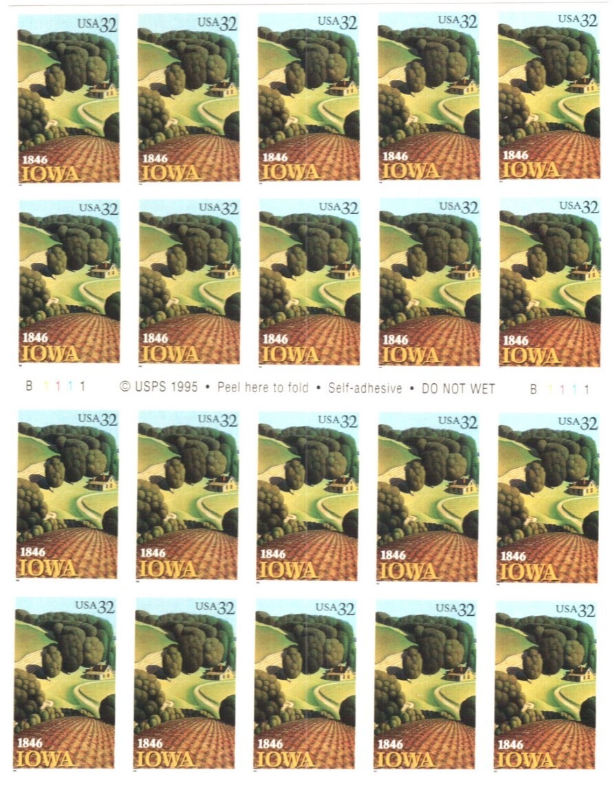 United States 32¢ Iowa Statehood Postage Stamp #3089a MNH Full Booklet