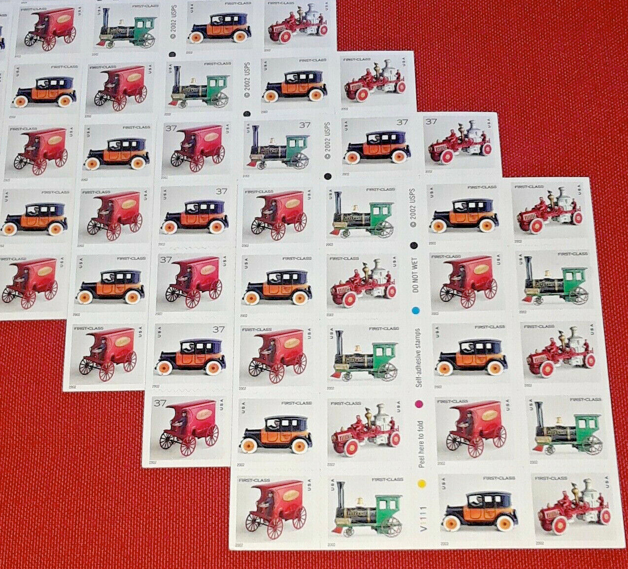 Four (4) Booklets x 20 = 80 of ANTIQUE TOYS 37¢ US Postage Stamp USA # 3642-3645
