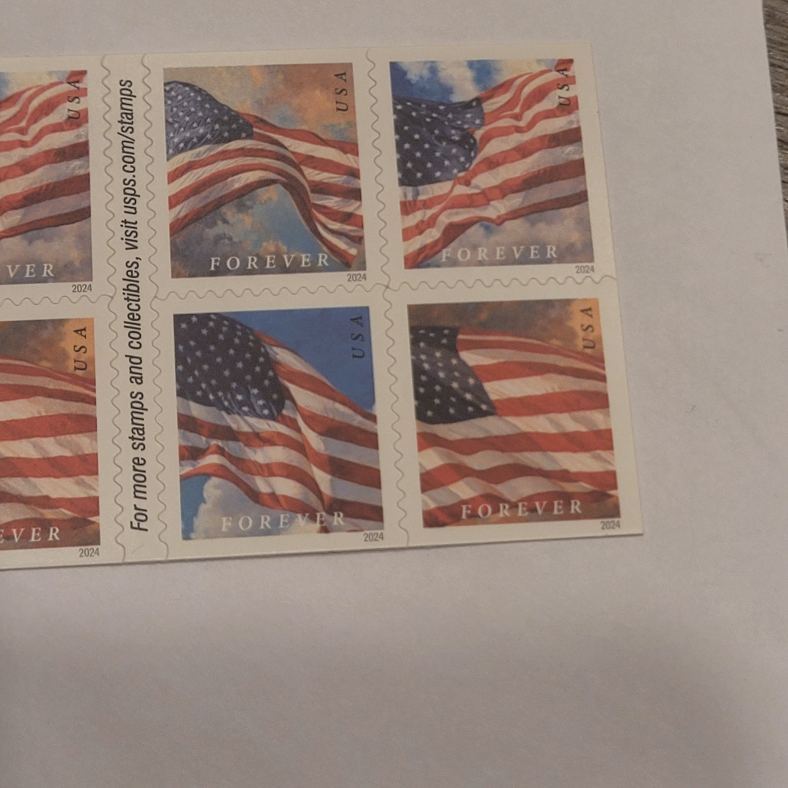 US FOREVER STAMP USA FLAG 2023 2 SHEETS OF 20 (40 STAMPS)