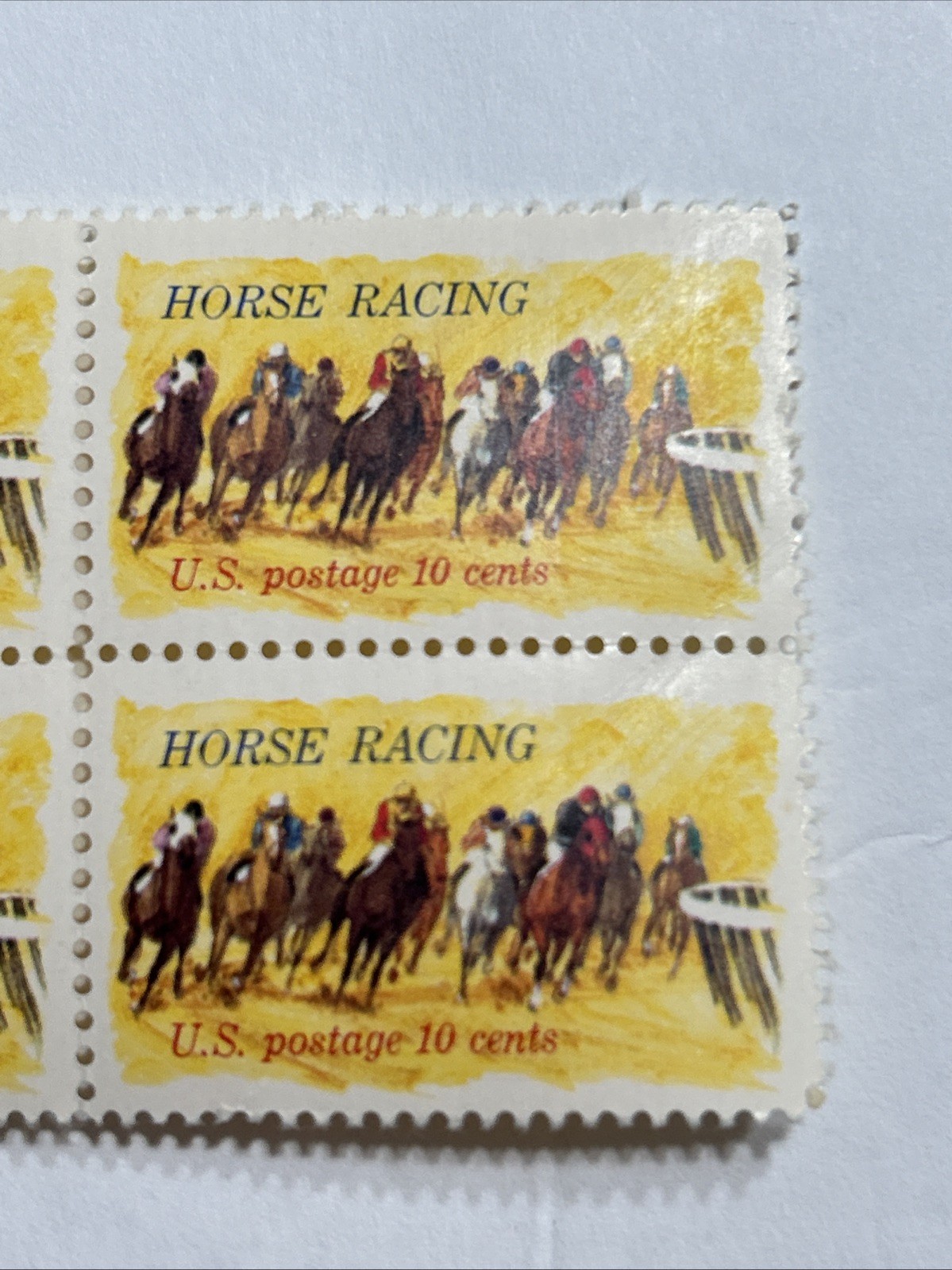 4 Horse Racing 10 Cent US Postage Stamps