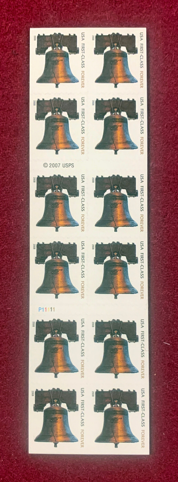 LIBERTY BELL (#4126b) FOREVER Stamps 2008 – Booklet 20 US Stamps (MNH)