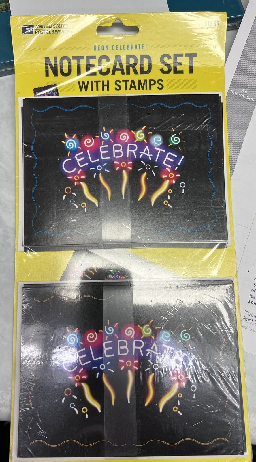 Celebrate notecard set- USPS w/stamps Post Office stops selling this in 03/31/23
