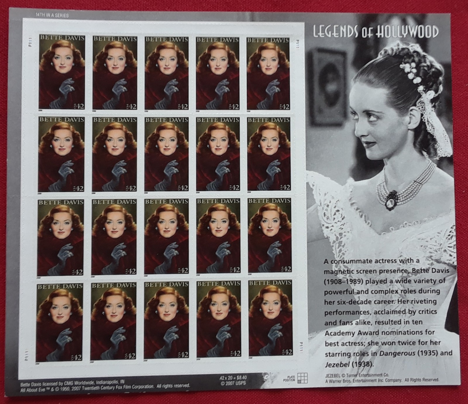 Two Panes /Sheets x 20 = 40 of LOVE: ALL HEART 42¢ US Postage Stamps. USA # 4270