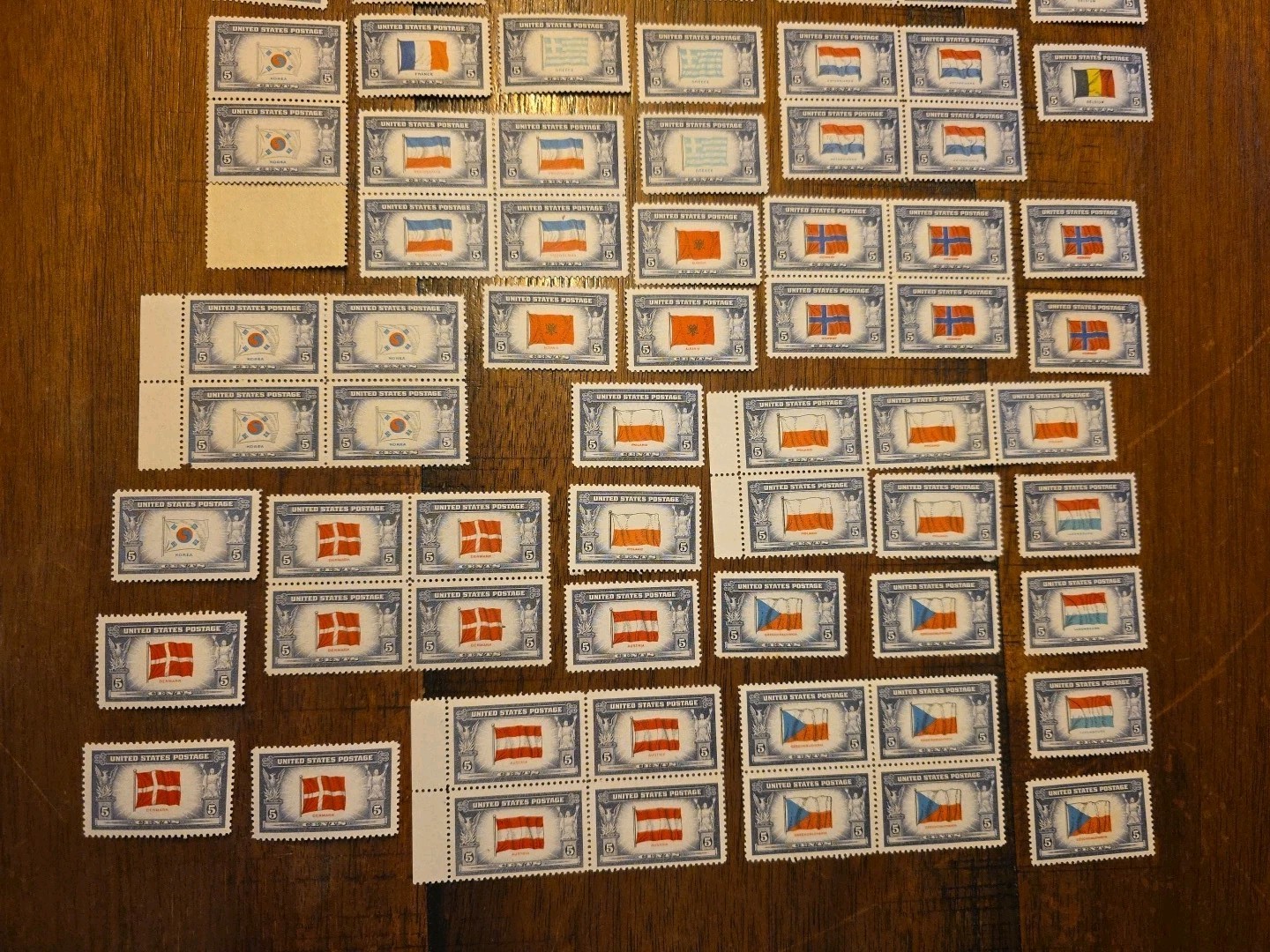 Lot of 75+ Vintage 1943 U.S. Overrun Countries Stamps – WWII Allied Nations K