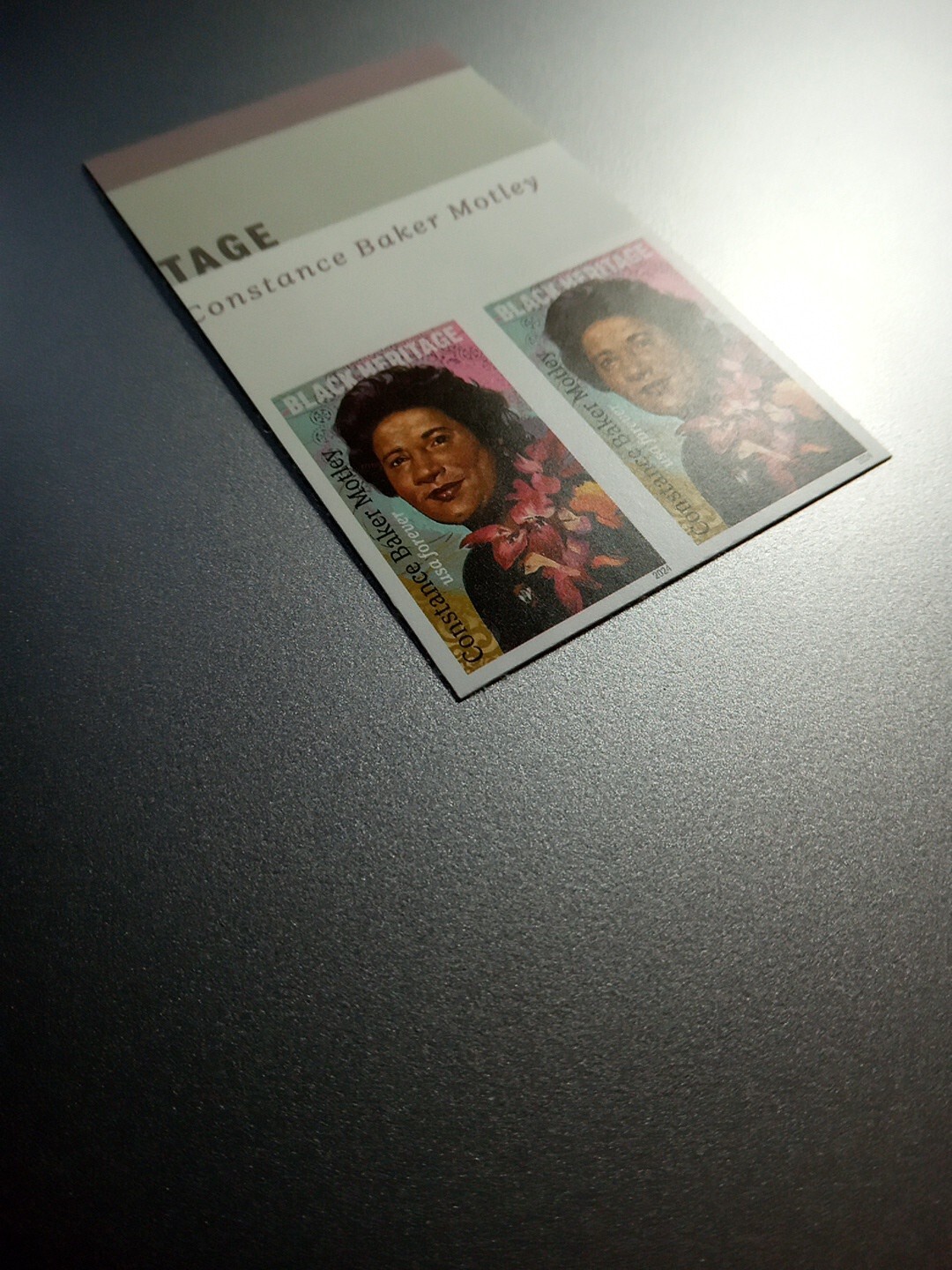 USA 2024 Sc #5830a 4ever CONSTANCE BAKER MOTLEY Imperf/NDC Horizontal pair Mint
