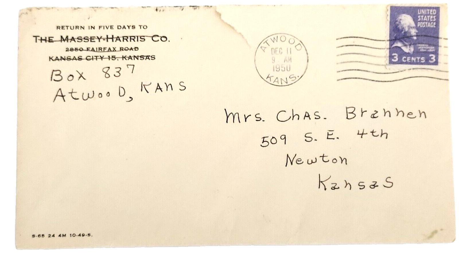Vtg Post Cards envelopes Letters 1948-1951 Including CancelledStamps 1 Air Mail