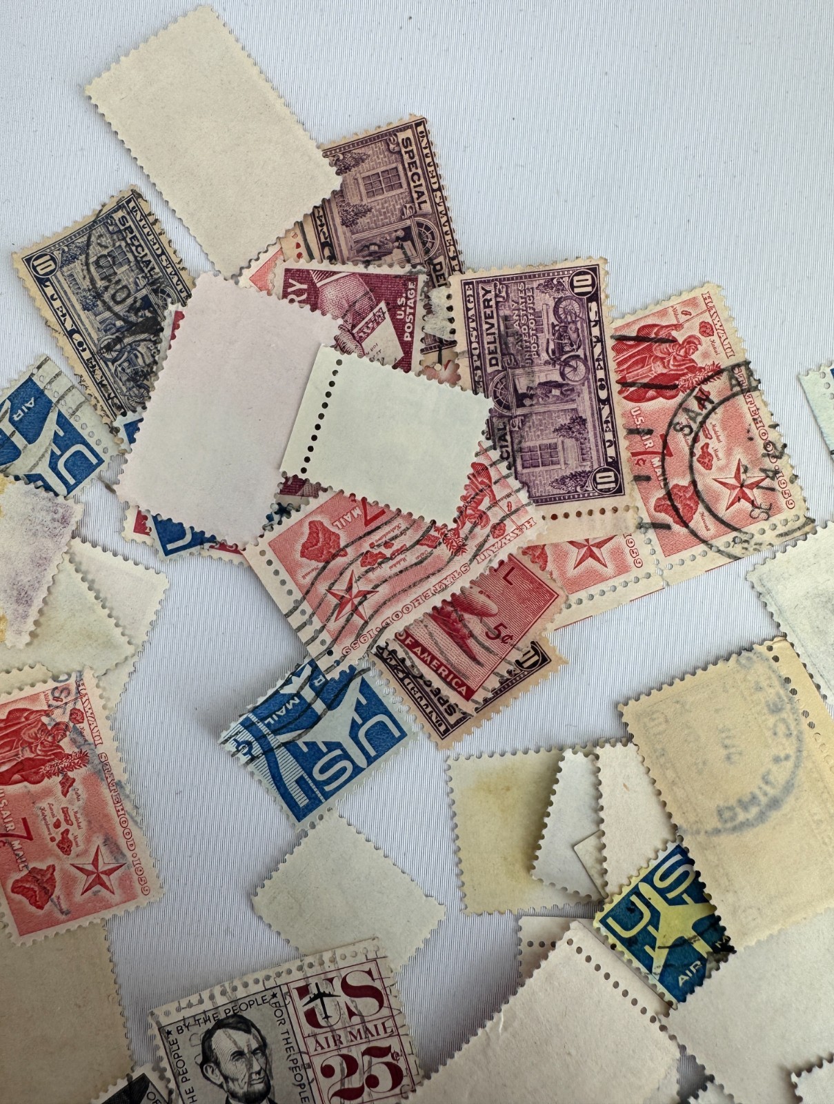 Vintage US Air Mail Special Delivery Stamp Lot 1950s-1960s Used Commemeratives