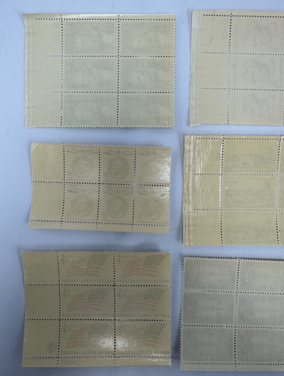 Vintage stamps US Plate Blocks 1959 MNH Liberty Series and Commemoratives Scott