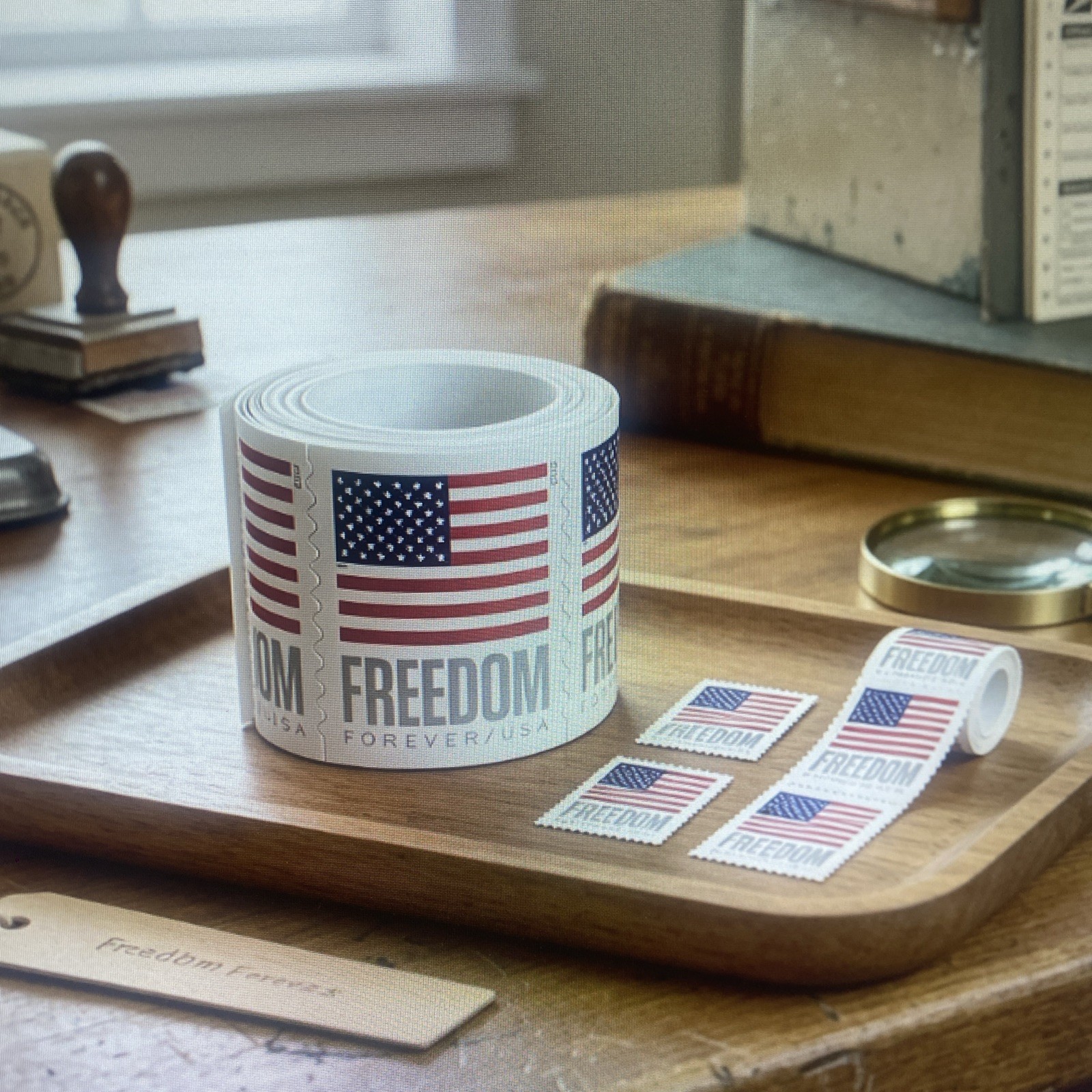 Genuine USPS 2023 Freedom Flag Forever Stamps 100 Roll 1st Class Unused Postage