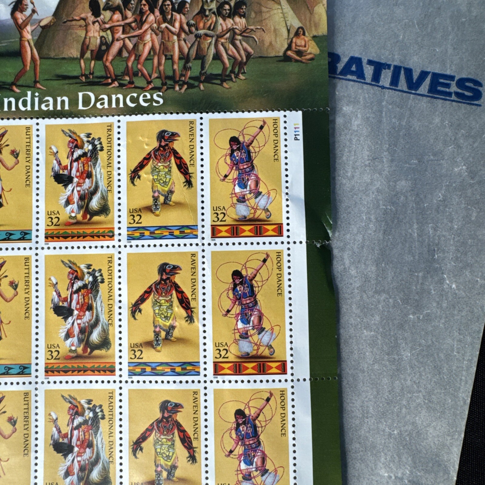 United States 32¢ American Indian Dances Postage Stamp #3072-76 Full Sheet 1995